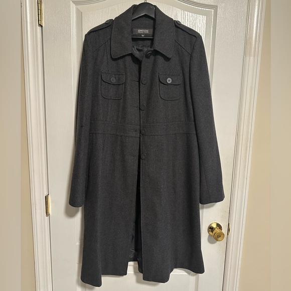 Women’s Kenneth Cole Reaction Dark Gray Trench Coat - Picture 1 of 5